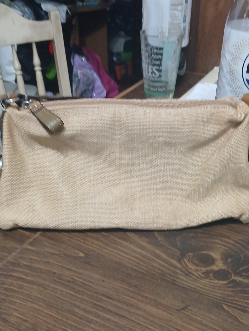 Fossil Women's Tan Canvas Shoulder Bag - Fossil Vintage